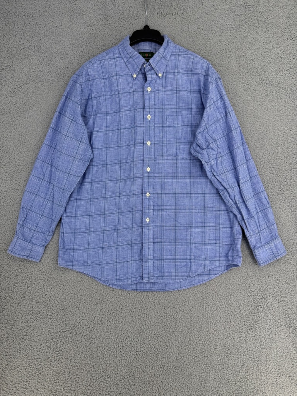 Vintage J. Crew Oarsman long sleeve button down shirt Light Blue Windowpane